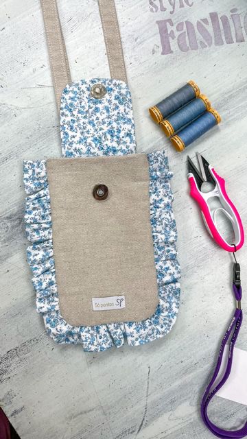 Bolsa dupla para telemovel com folhos